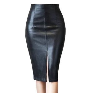 faux leather skirt
